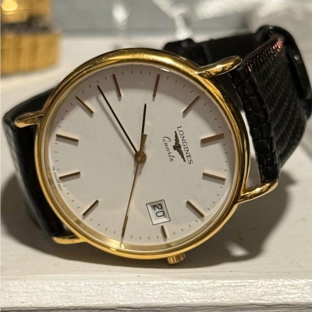 Longines Classic Gold and Black Timepiece/Watch